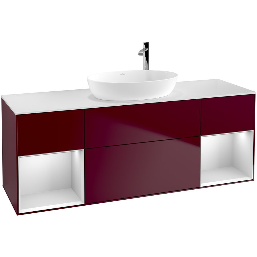Wastafelonderkast Finion 1600x603x501mm Peony Matt Lacquer G981MTHB