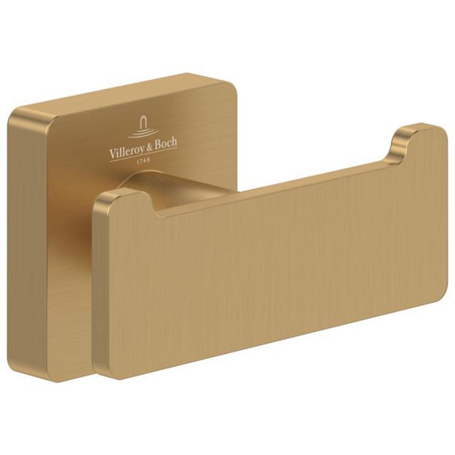 Dubbele handdoekhaak  Elements - Striking Brushed Gold