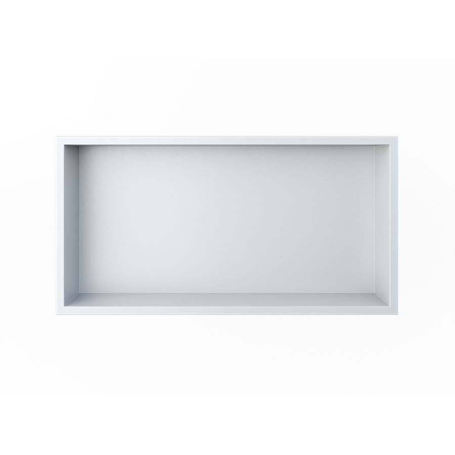 BASIC BOX inbouwnis 600x300x70mm rvs met flens wit