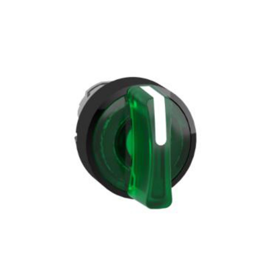 Kop verlichte keuzeschakelaar,-3 posities-diam.22mm-Groen-