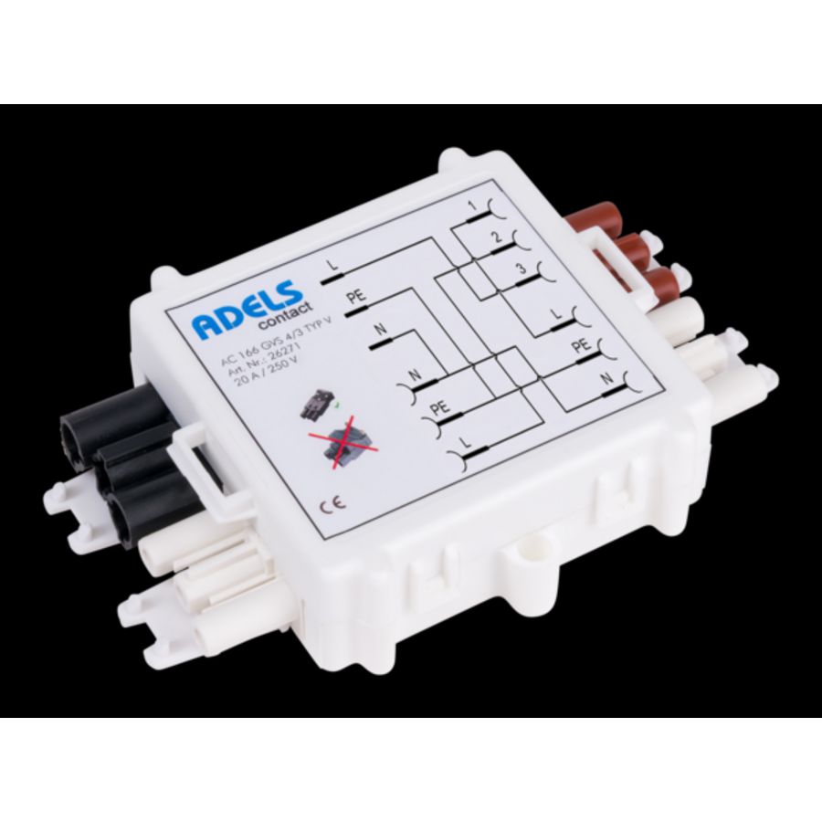 Serieschakelbox v stekerbaar installeren 16A 1,5mm² 3-polig wit (Schakelbox type V)
