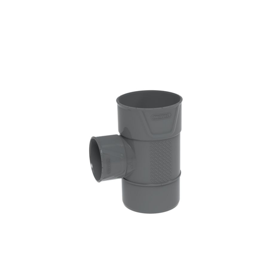 PVC+ lijm T-stuk verlopend 88.5° grijs 110x40mm mof/mof/spie