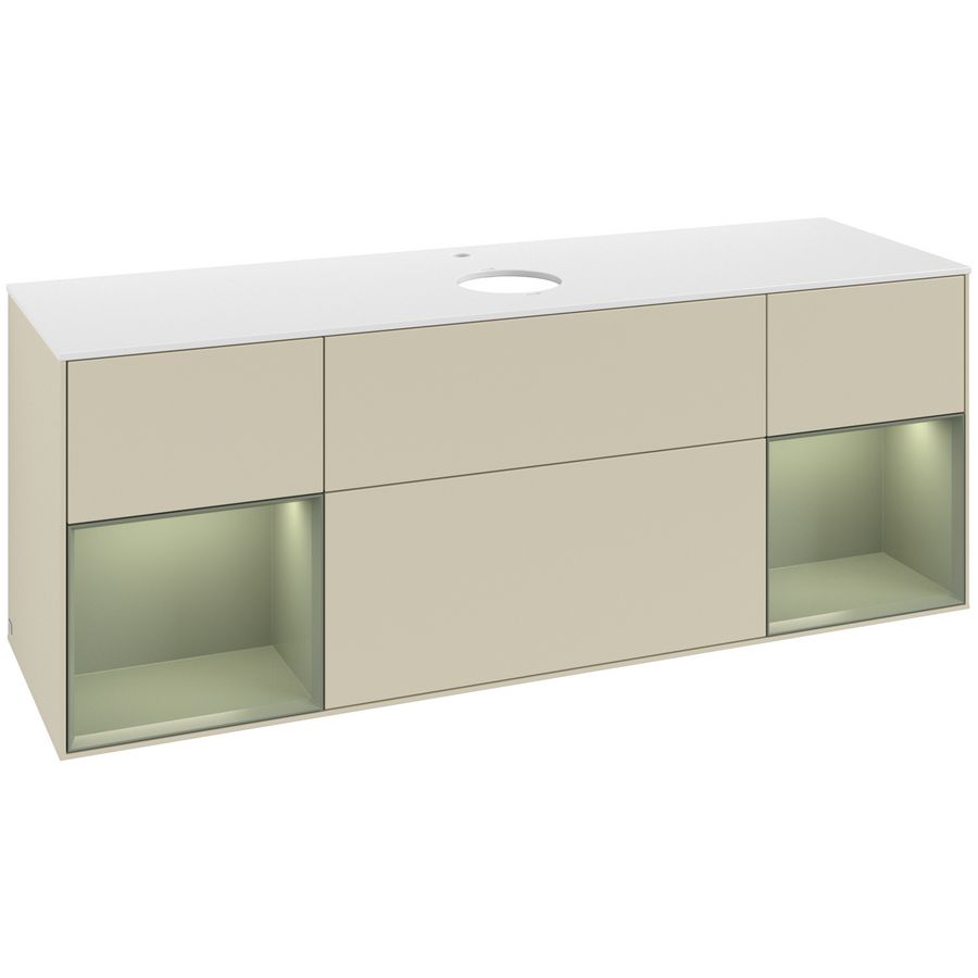 Wastafelonderkast Finion 1600x603x501mm S.Grey Matt Lacquer F861GMHJ