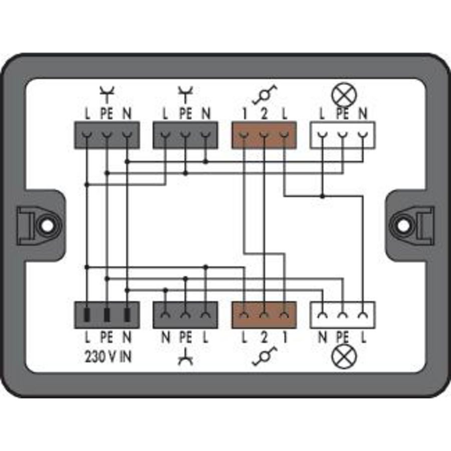 Verdeeldoos Wisselschakeling 1 ingang 899-631/189-000