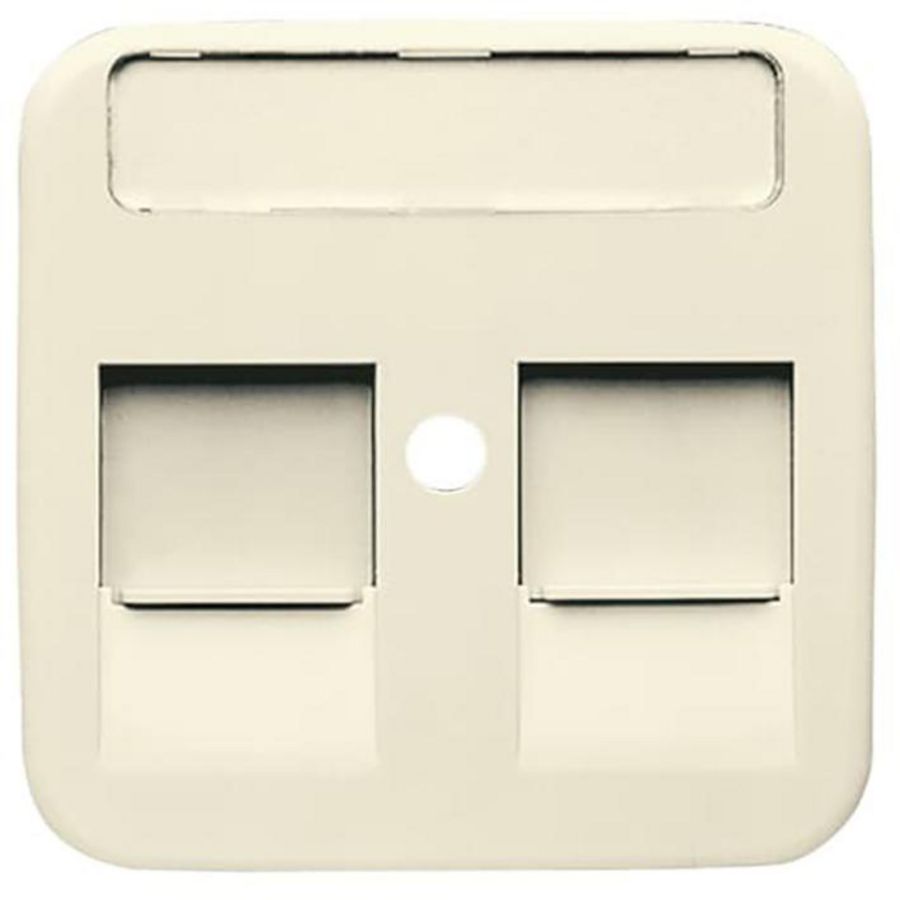 Centraalplaat 2 x mod jack schuifjes SI creme (1800-212)