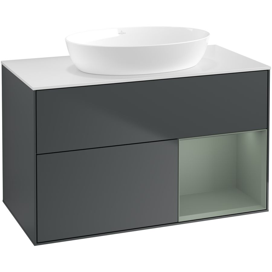 Wastafelonderkast Finion 1000x603x501mm Mid.Blue Matt Lacquer FA21GMHG