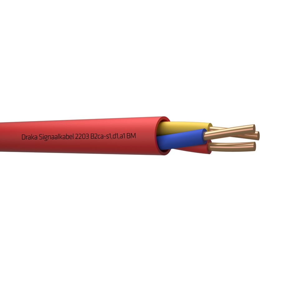 Haspel a 500m. signaal kabel B2ca rd# 3x0,8mm 2203 BM