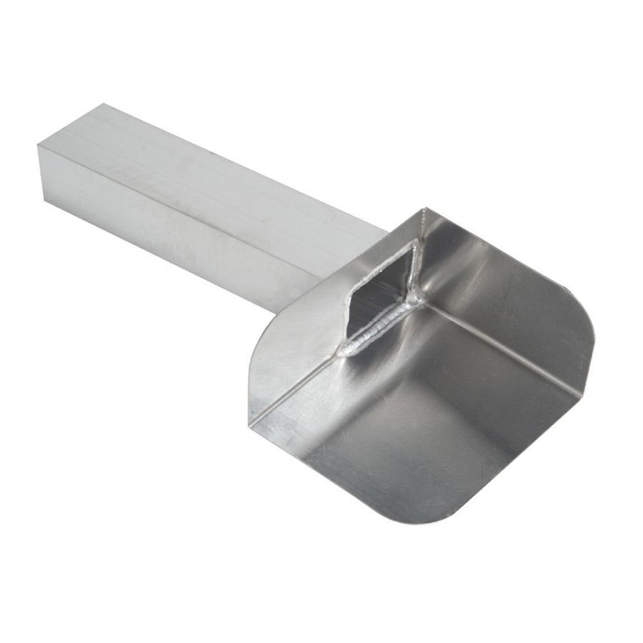 Hoekkiezelbak rechts aluminium 60x80mm 90° L=600mm