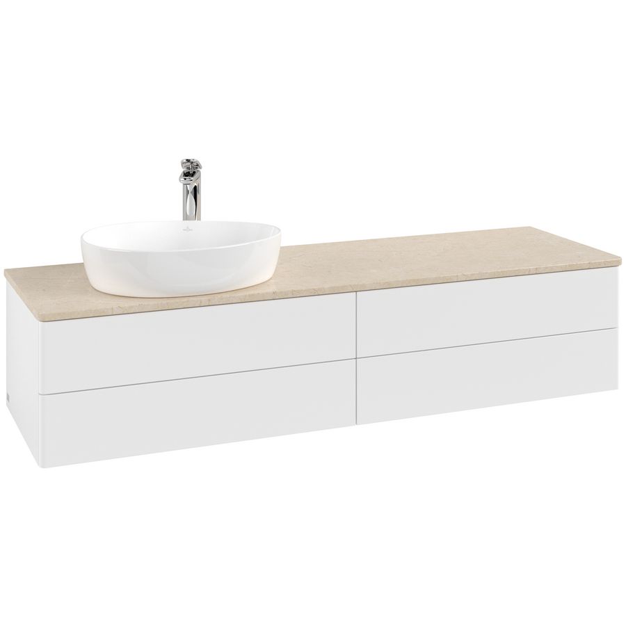 Wastafelonderkast Antao 1600x360x500mm White Matt Lacquer L26053MT
