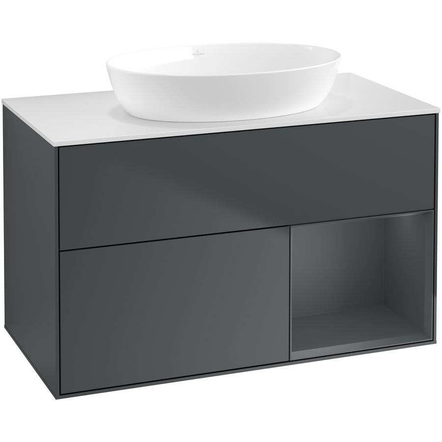 Wastafelonderkast Finion 1000x603x501mm Mid.Blue Matt Lacquer FA21HGHG