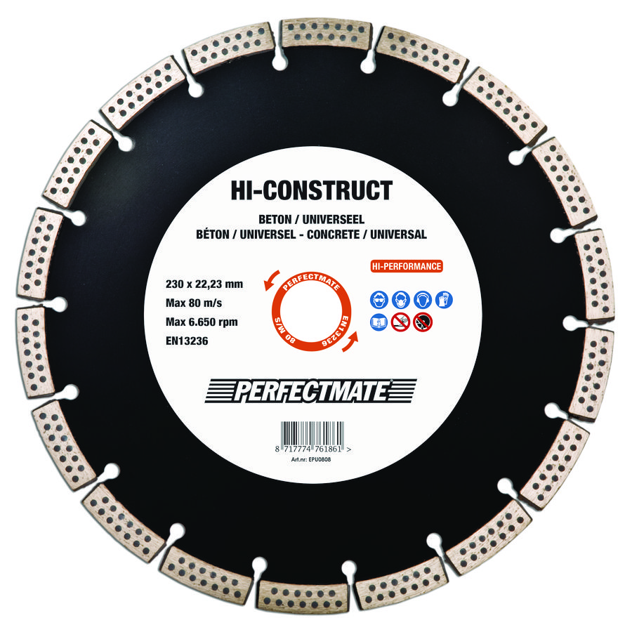 HI-Construct diamantzaagblad 230mm asgat 22.23mm