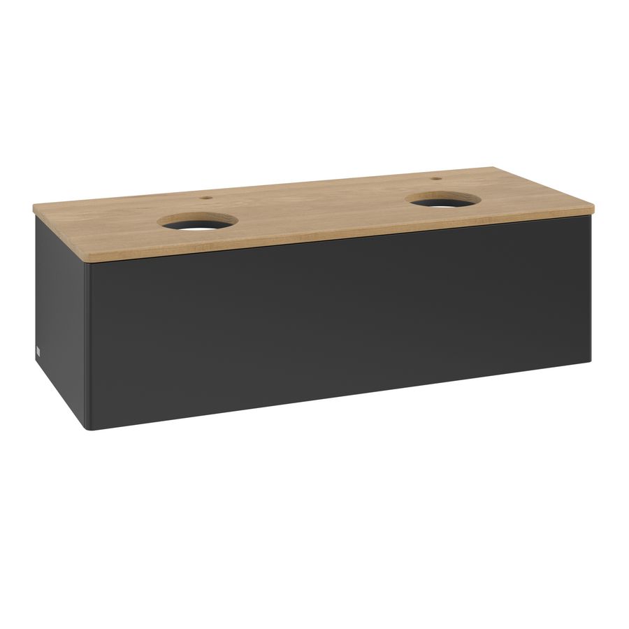 Wastafelonderkast Antao 1200x360x500mm Black Matt Lacquer K35051PD