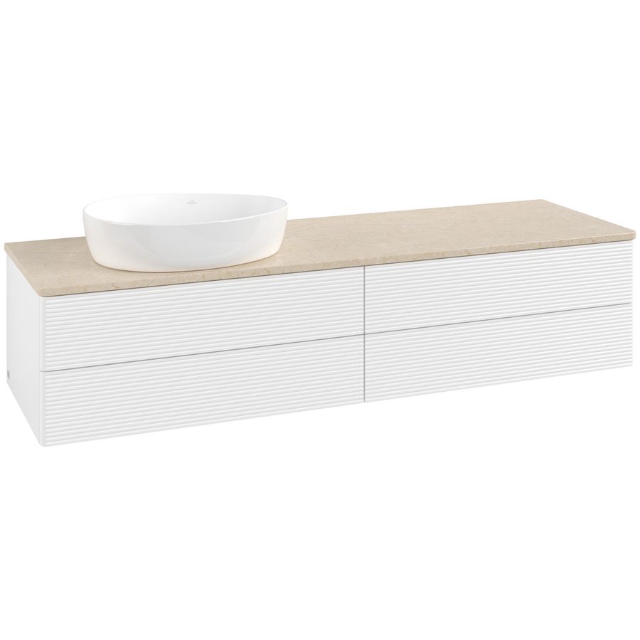 Wastafelonderkast Antao 1600x360x500mm White Matt Lacquer L26113MT