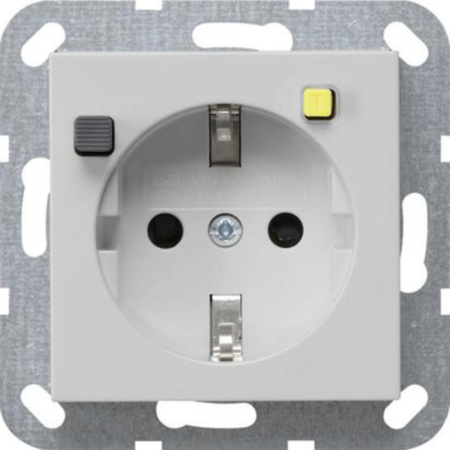 wandcontactdoos aardlekbeveil. 30 mA Safety Plus System 55 grijs m