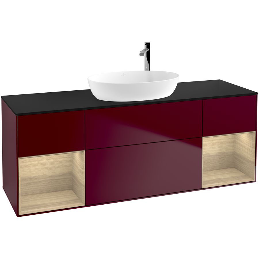 Wastafelonderkast Finion 1600x603x501mm Peony Matt Lacquer G982PCHB