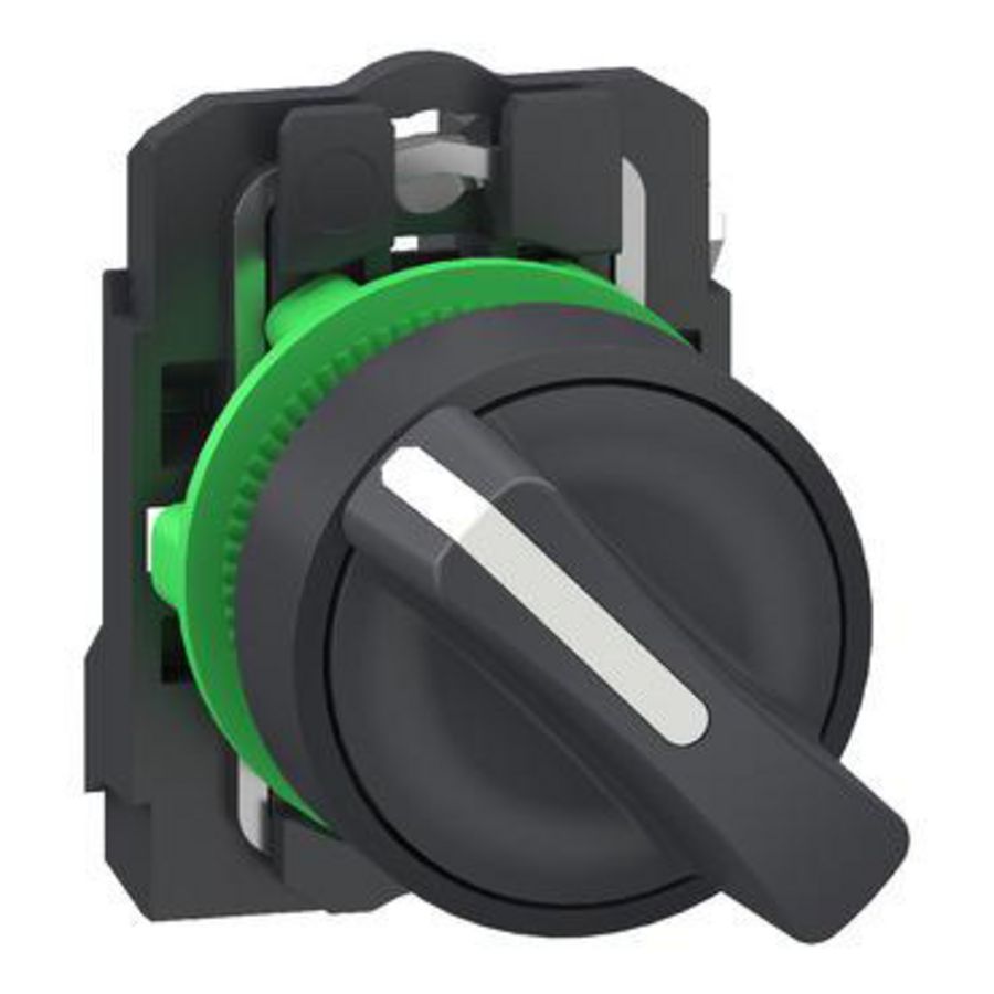 Keuzeschakelaar Harmony XB5 grijs Plastic zwart 22mm 2 stand