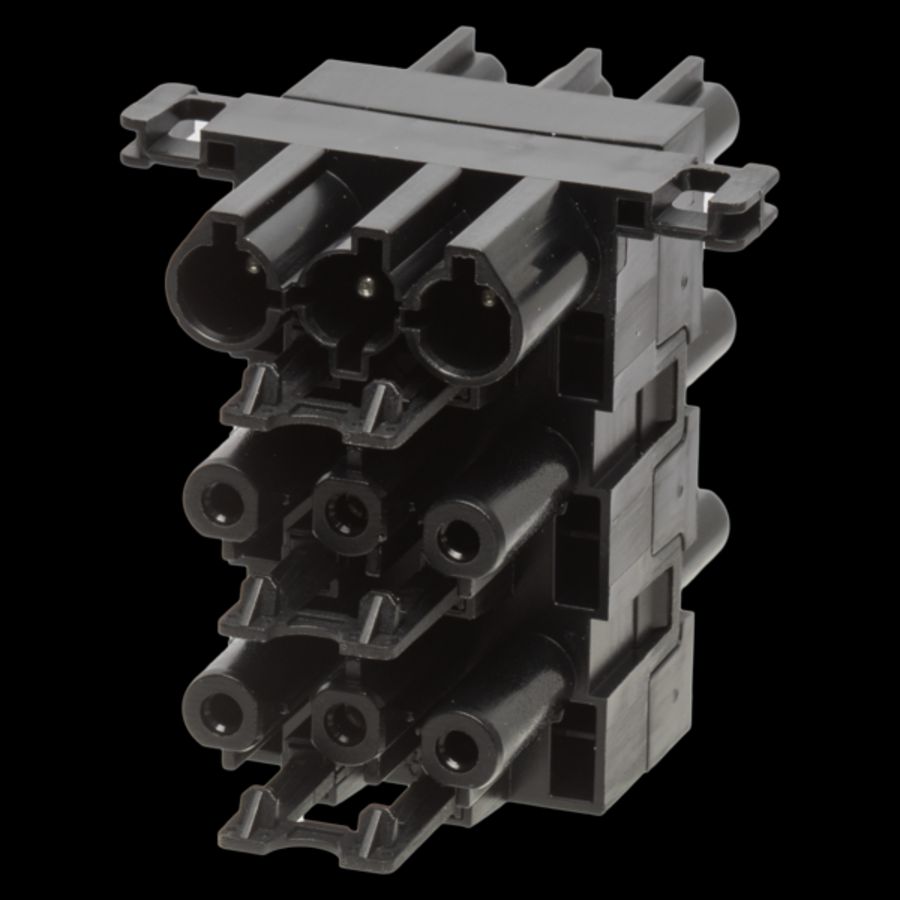 H-verdeler 1 in 5 uit schroefmontage zwart (AC166 GVH 6/ 3)