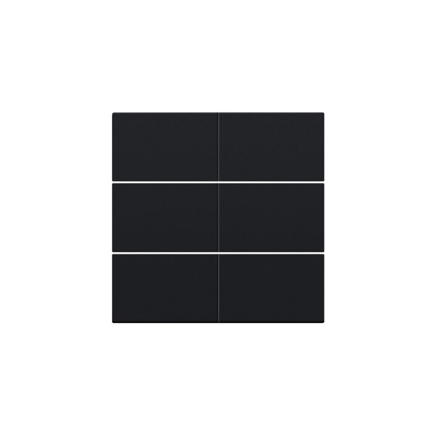 Afwerkingsset 6-voudige pot.vrij knop 24V black coat