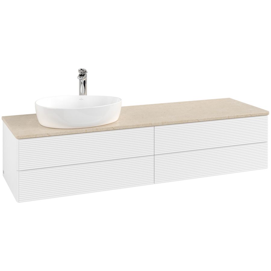 Wastafelonderkast Antao 1600x360x500mm White Matt Lacquer L26153MT