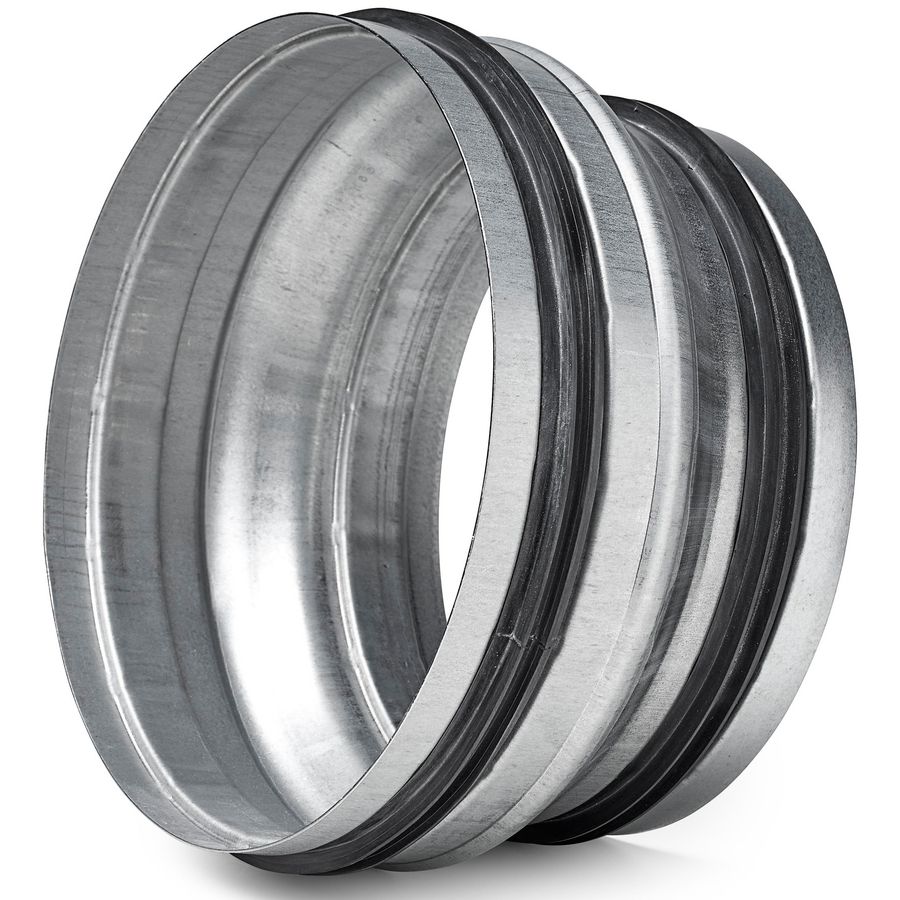 Verloopstuk staal verzinkt  met afdichtringen DN 200mm/160mm