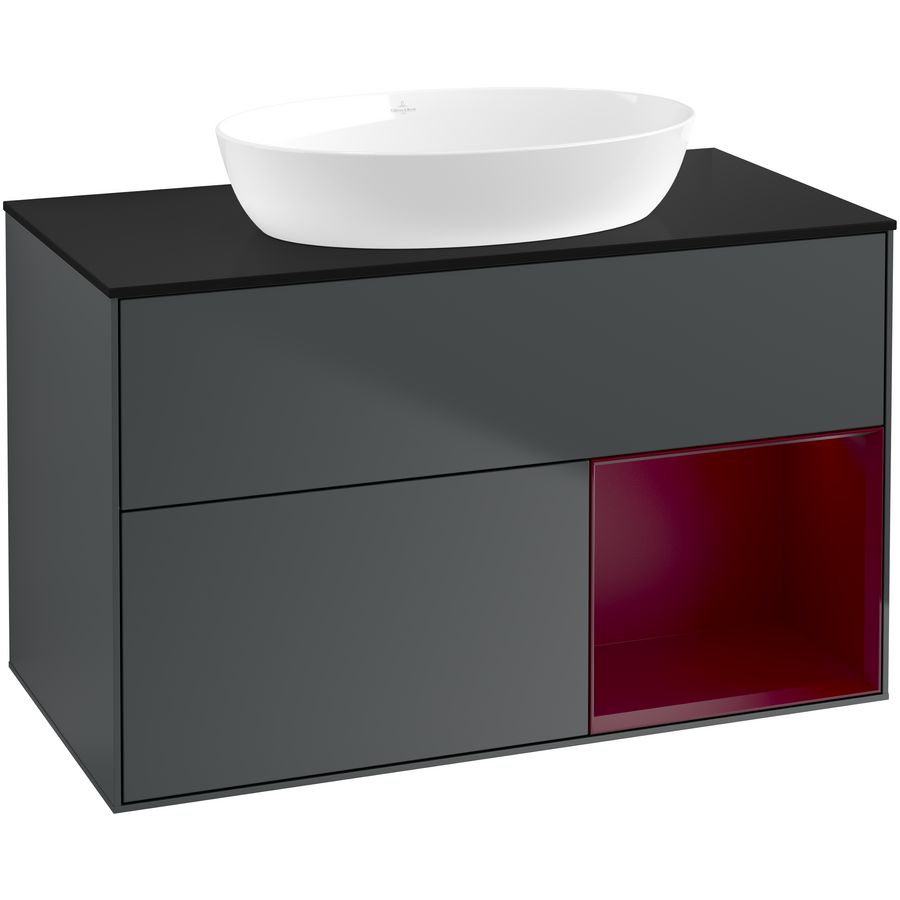 Wastafelonderkast Finion 1000x603x501mm Mid.Blue Matt Lacquer FA22HBHG