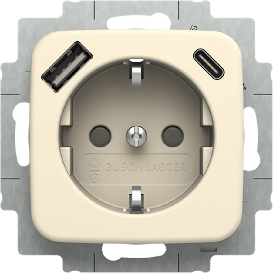 Wcd ra kv + 1xUSB-A + 1xUSB-C voeding R-creme (20 EUCB2USBAC-212)