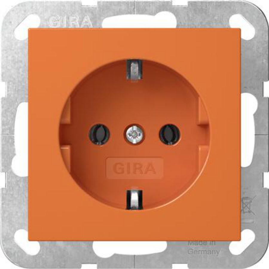 wandcontactdoos met randaarde System 55 oranje