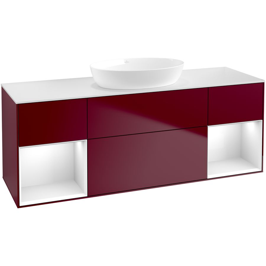 Wastafelonderkast Finion 1600x603x501mm Peony Matt Lacquer GD01GFHB