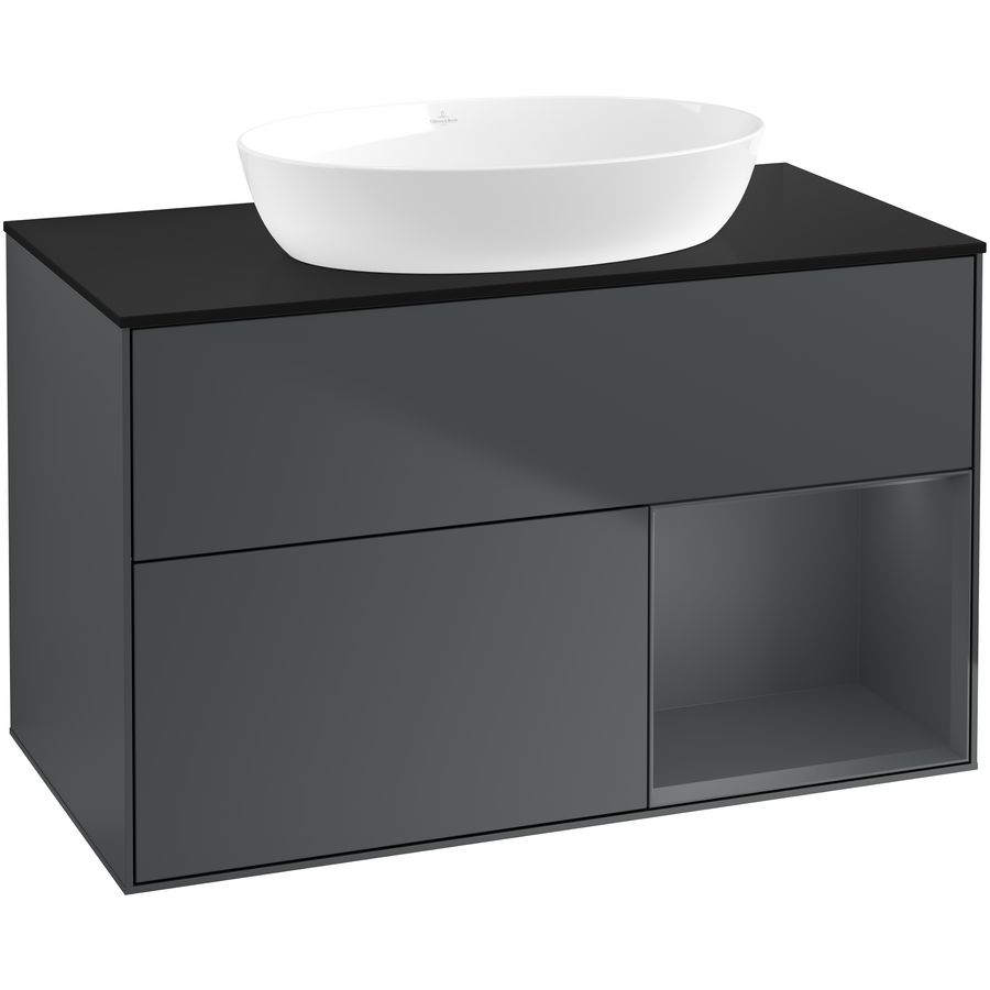 Wastafelonderkast Finion 1000x603x501mm Mid.Blue Matt Lacquer FA22HGHG
