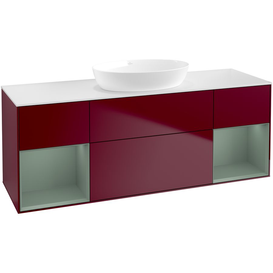 Wastafelonderkast Finion 1600x603x501mm Peony Matt Lacquer GD01GMHB
