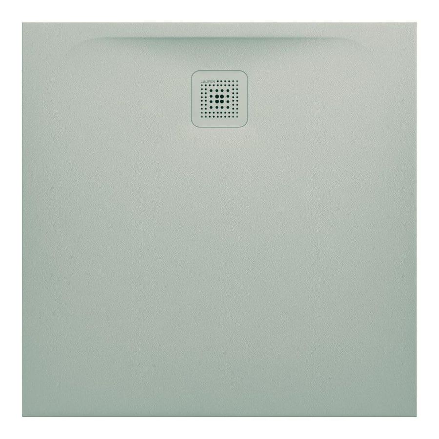 Douchevloer 900x900mm vierkant light grey Marbond composiet afvoer aan zijde