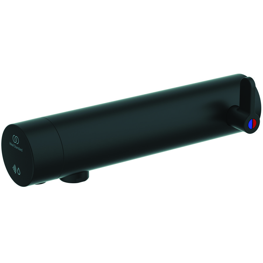 Wandkraan m. menging paneel netvoeding silk black Sensorflow