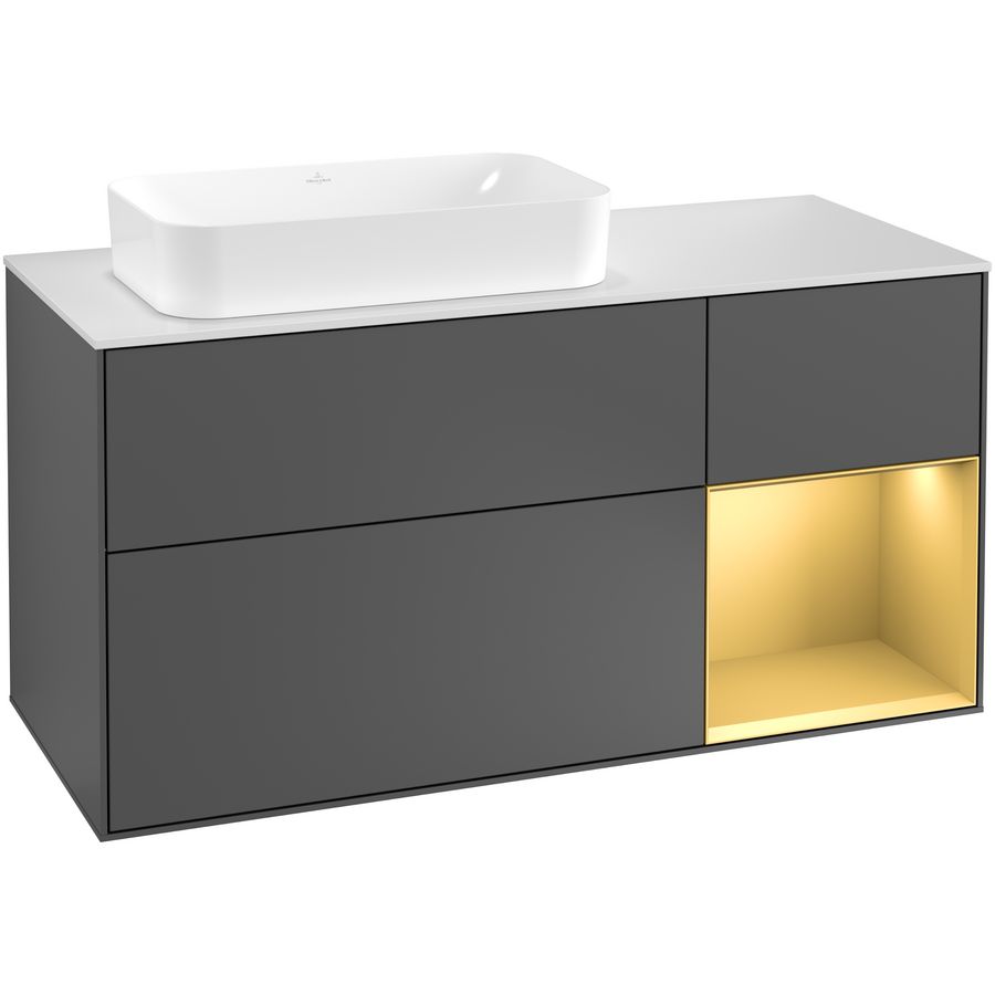 Wastafelonderkast Finion 1200x603x501mm Antr. Matt Lacquer G281HFGK
