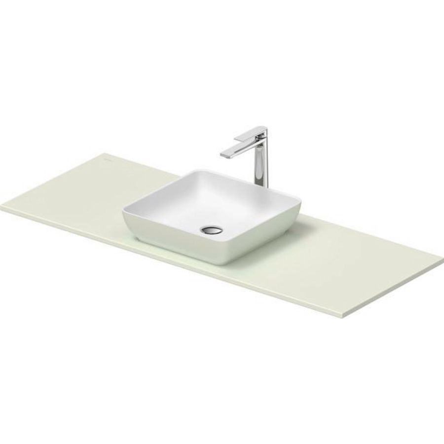 SIVIDA #268020 wastafelblad incl. opzetkom buitenzijde lichtgroen mat binnenzijde wit mat 1280mm