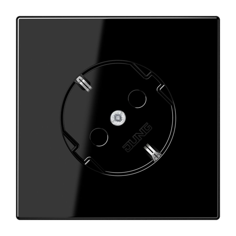 Wandcontactdoos zwart met R/A 45gr LS990 VVE=10