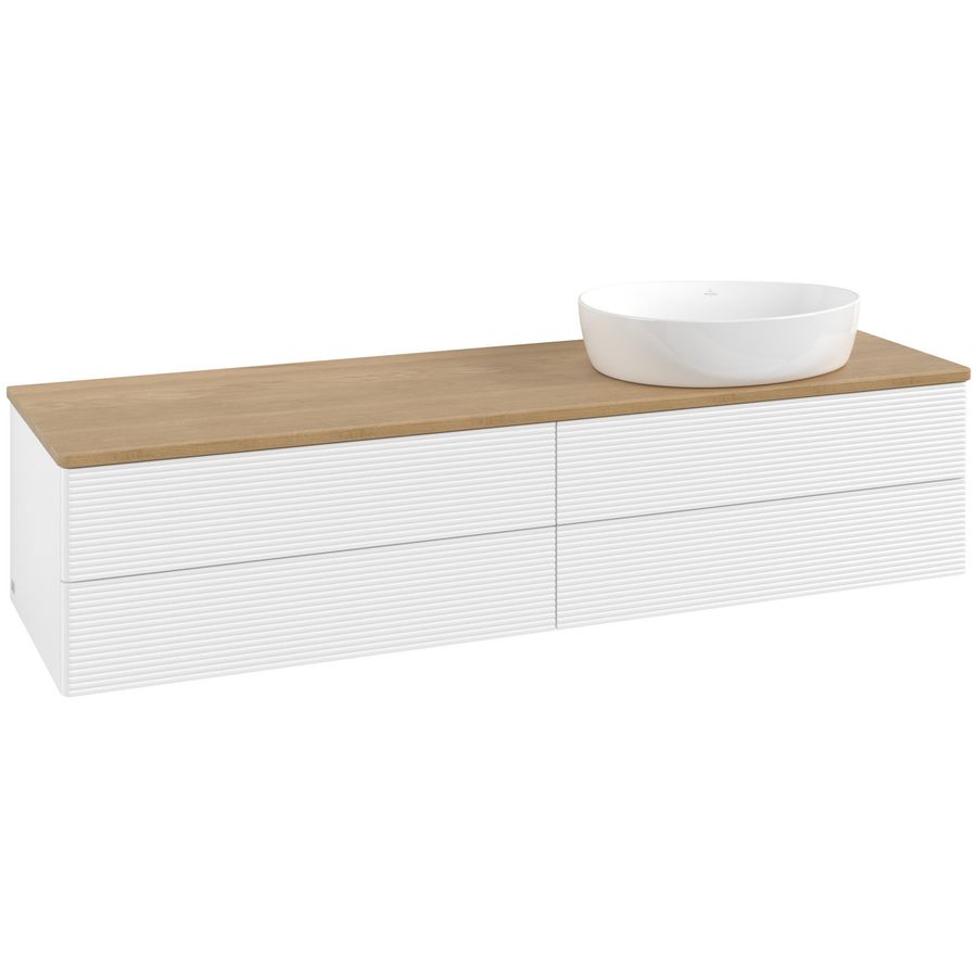 Wastafelonderkast Antao 1600x360x500mm White Matt Lacquer L27111MT