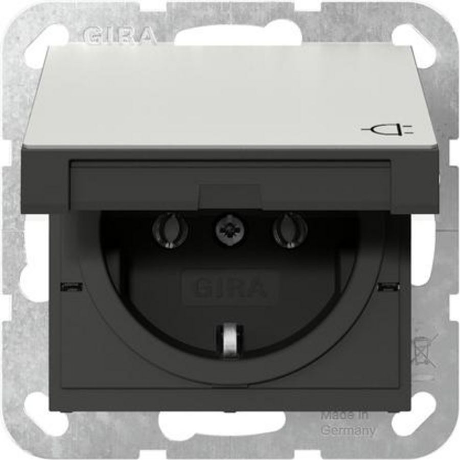 wandcontactdoos met randaarde KD SRK System 55 edelstaal