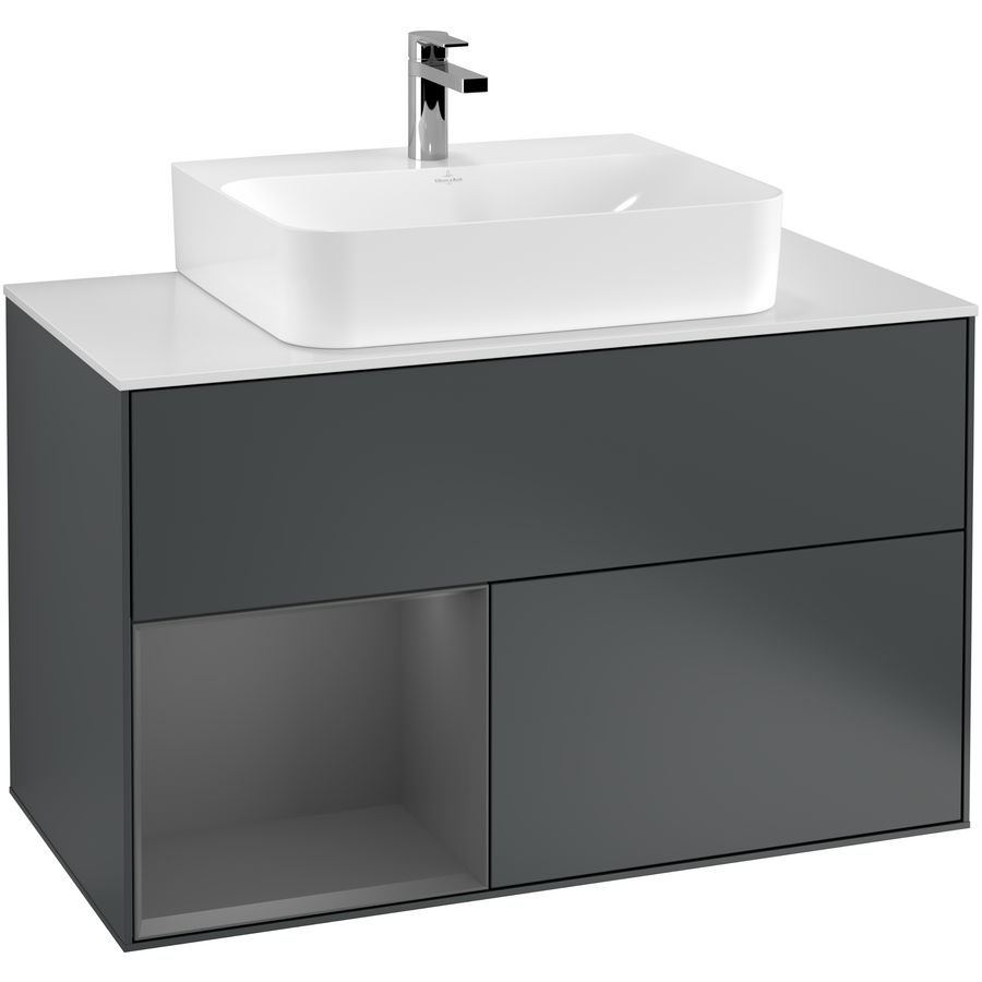 Wastafelonderkast Finion 1000x603x501mm Mid.Blue Matt Lacquer G111GKHG
