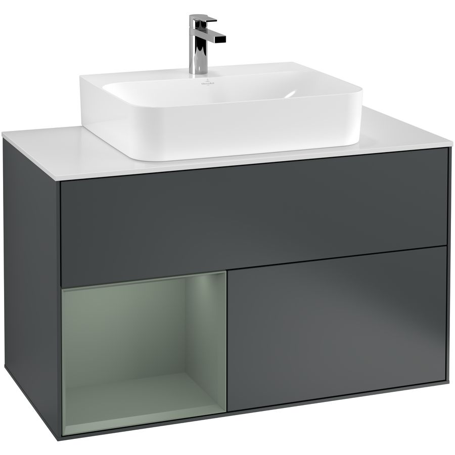 Wastafelonderkast Finion 1000x603x501mm Mid.Blue Matt Lacquer G111GMHG