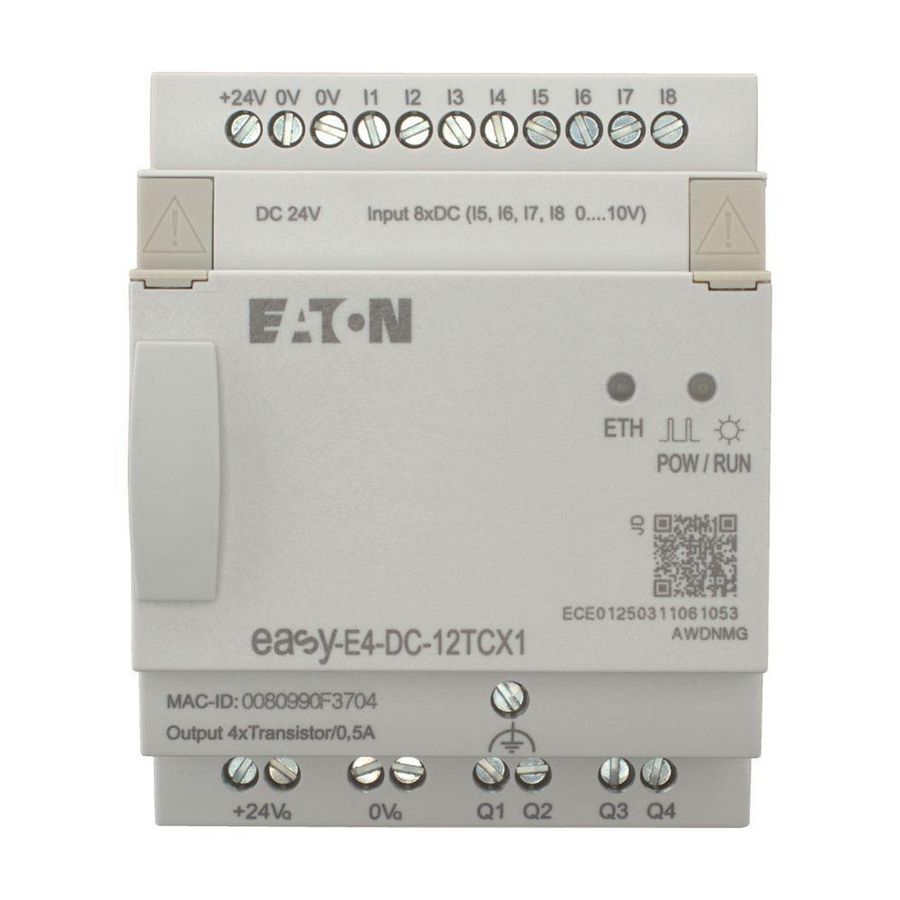 Easy E4, 24V DC, 8DI (4 als analoog te gebruiken) , 4DQ tran