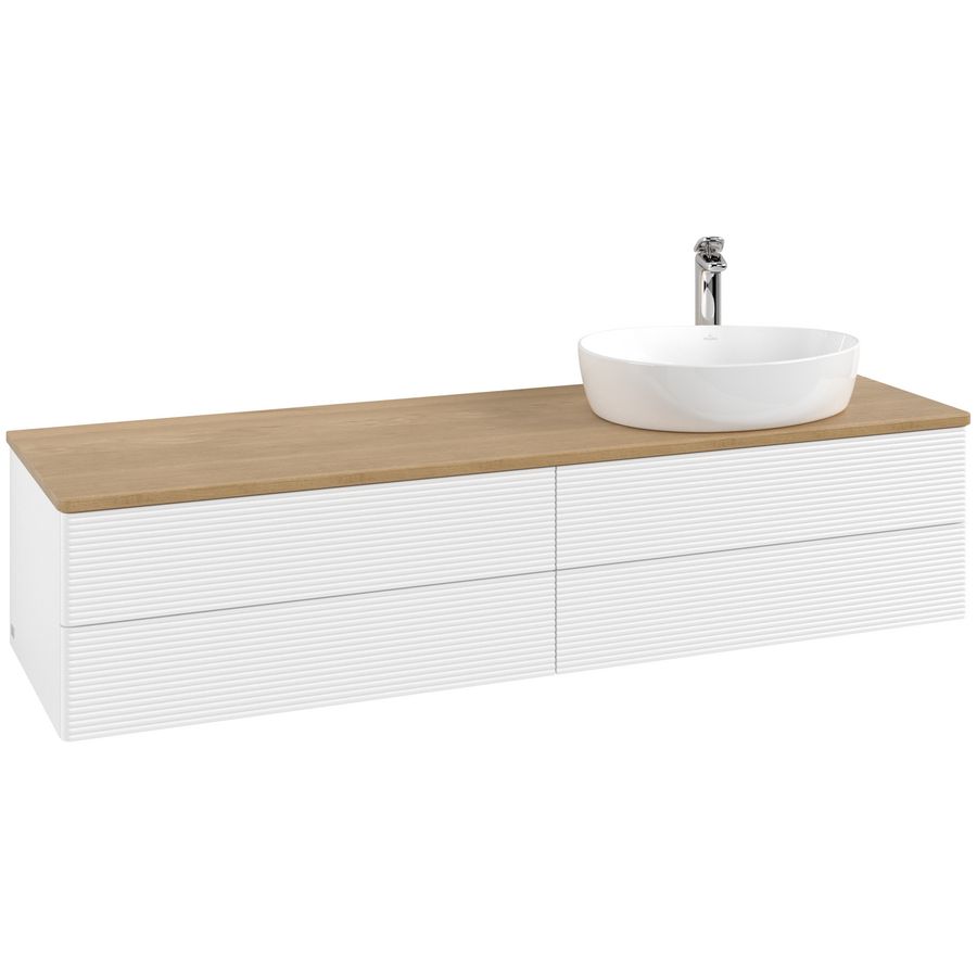 Wastafelonderkast Antao 1600x360x500mm White Matt Lacquer L27151MT