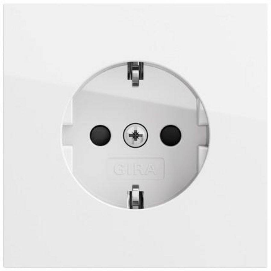 wandcontactdoos met randaarde Safety Plus zonder kl. Gira F100 zuiver wit