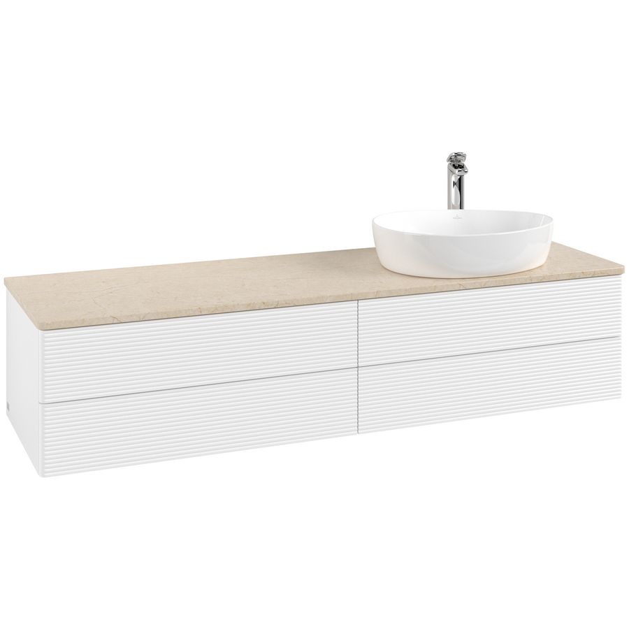 Wastafelonderkast Antao 1600x360x500mm White Matt Lacquer L27153MT