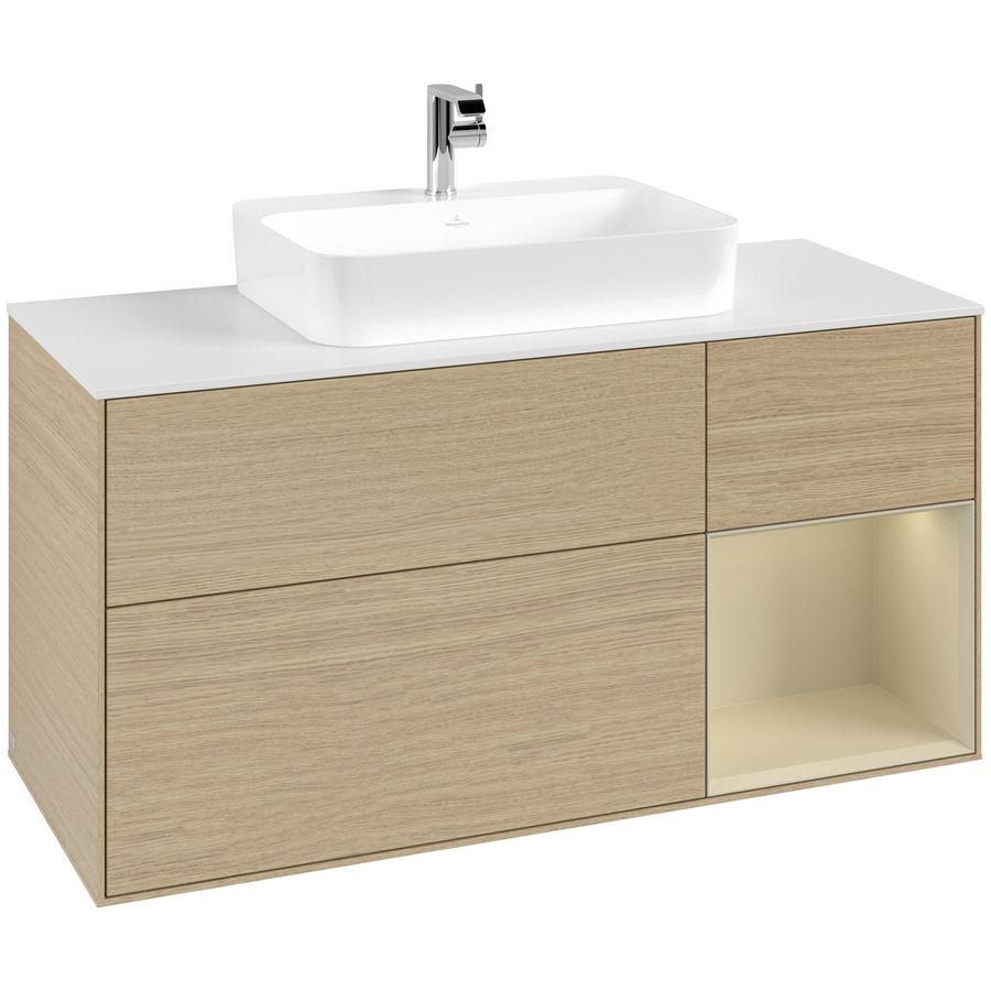 Wastafelonderkast Finion 1200x603x501mm Oak Veneer G421HJPC