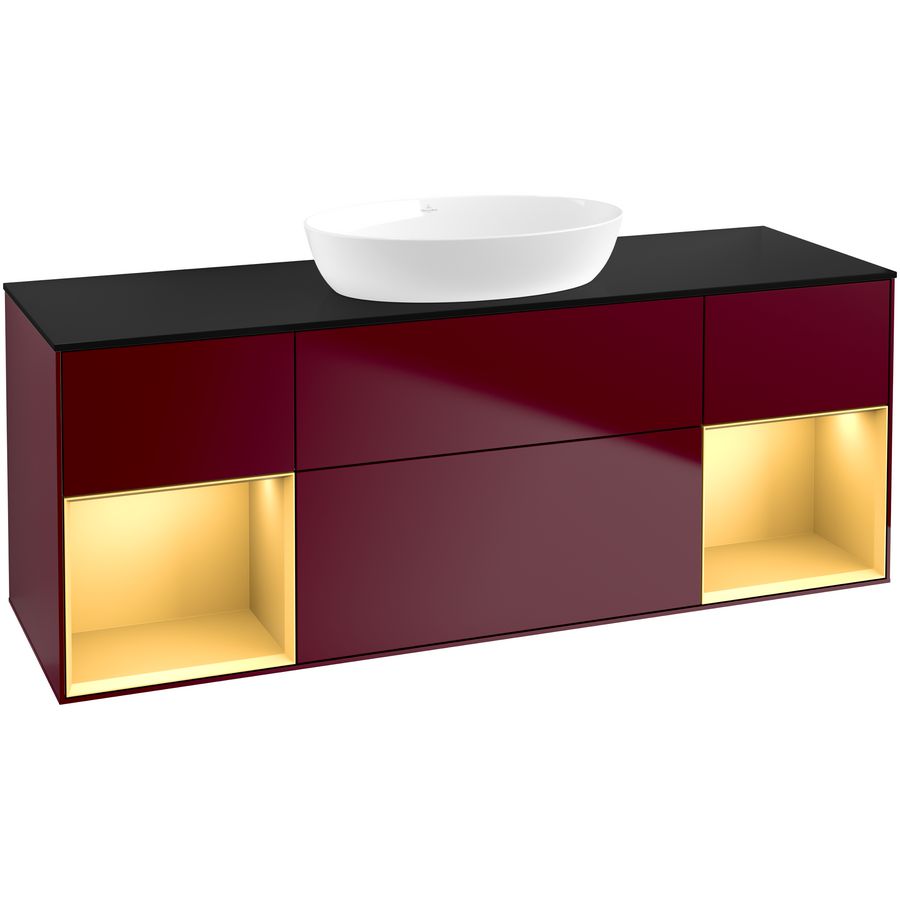 Wastafelonderkast Finion 1600x603x501mm Peony Matt Lacquer GD02HFHB