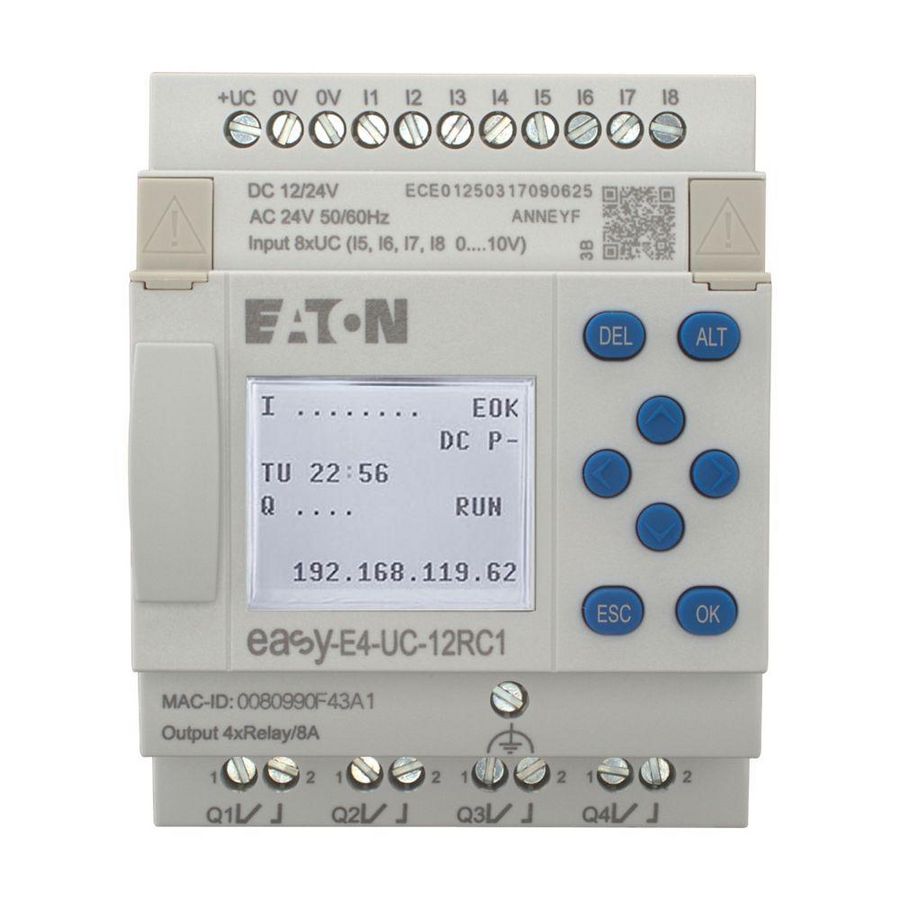 Easy E4, 12/24V DC, 24V AC, 8DI (4 als analoog te gebruiken)