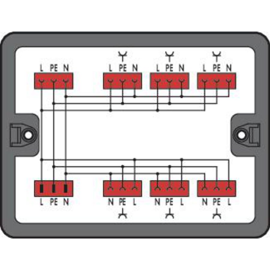 Verdeeldoos Wisselstroom (230V) 1 ingang 899-631/330-000