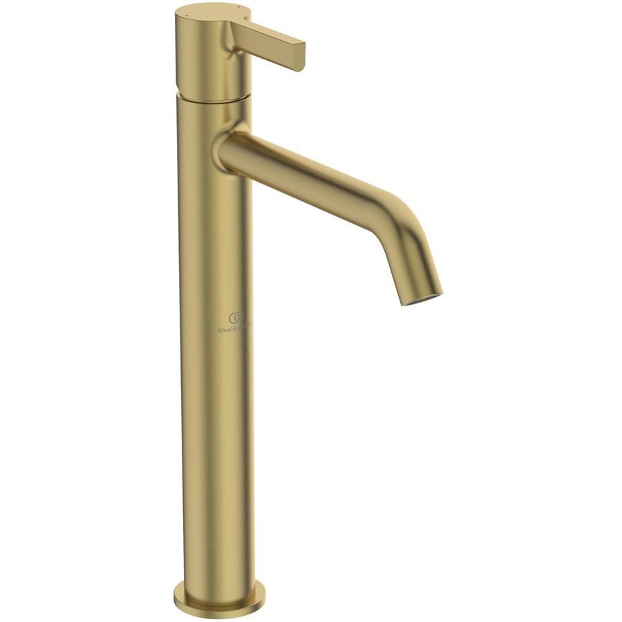 verhoogde wastafelmengkraan z. waste brushed gold (mat goudkleurig) r/b BC854A