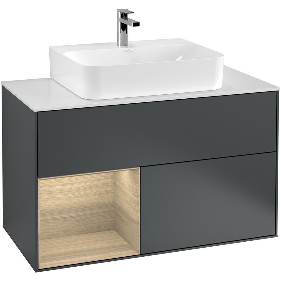 Wastafelonderkast Finion 1000x603x501mm Mid.Blue Matt Lacquer G111PCHG