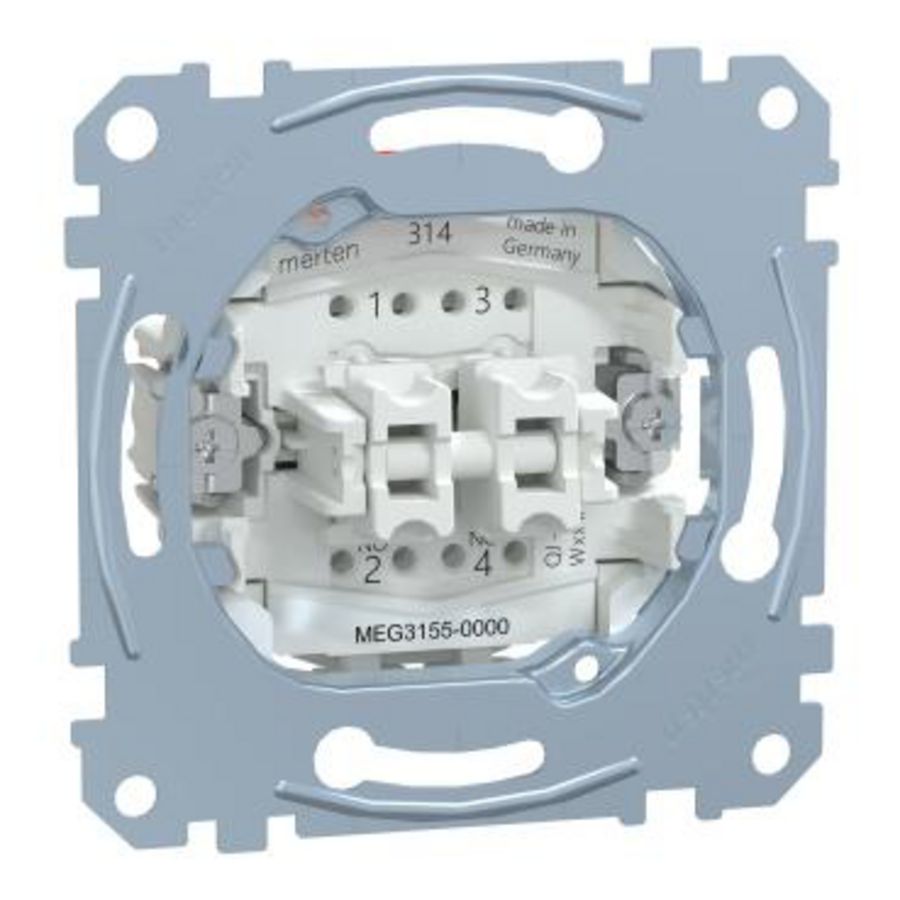 Merten - Sokkel - Dubbele Impulsdrukker - 10A/AC 250V - 2 ma